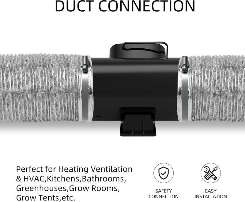 HYDROWE Dryer Vent Hose Flexible PVC Aluminum Foil Ducting Dryer Vent Hose for HVAC Ventilation with 2 Clamps (4in 5ft Silver) - Image 4